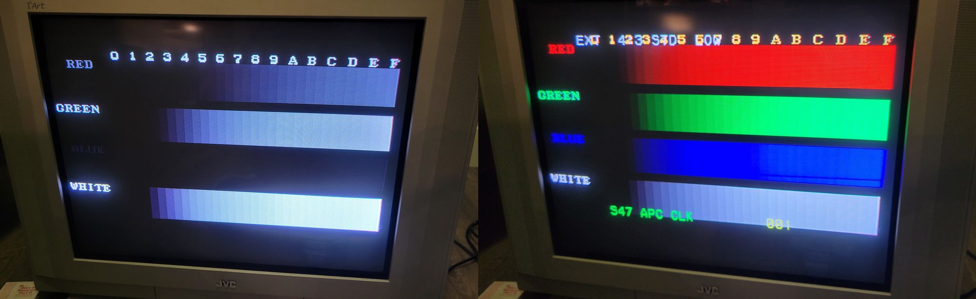 JVC CRT issues where only component video is in color